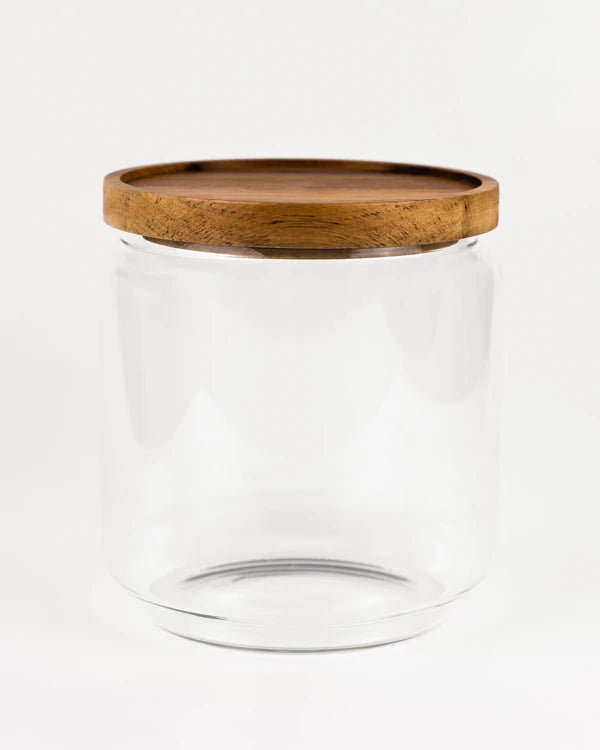 Acacia Wood Glass Canister